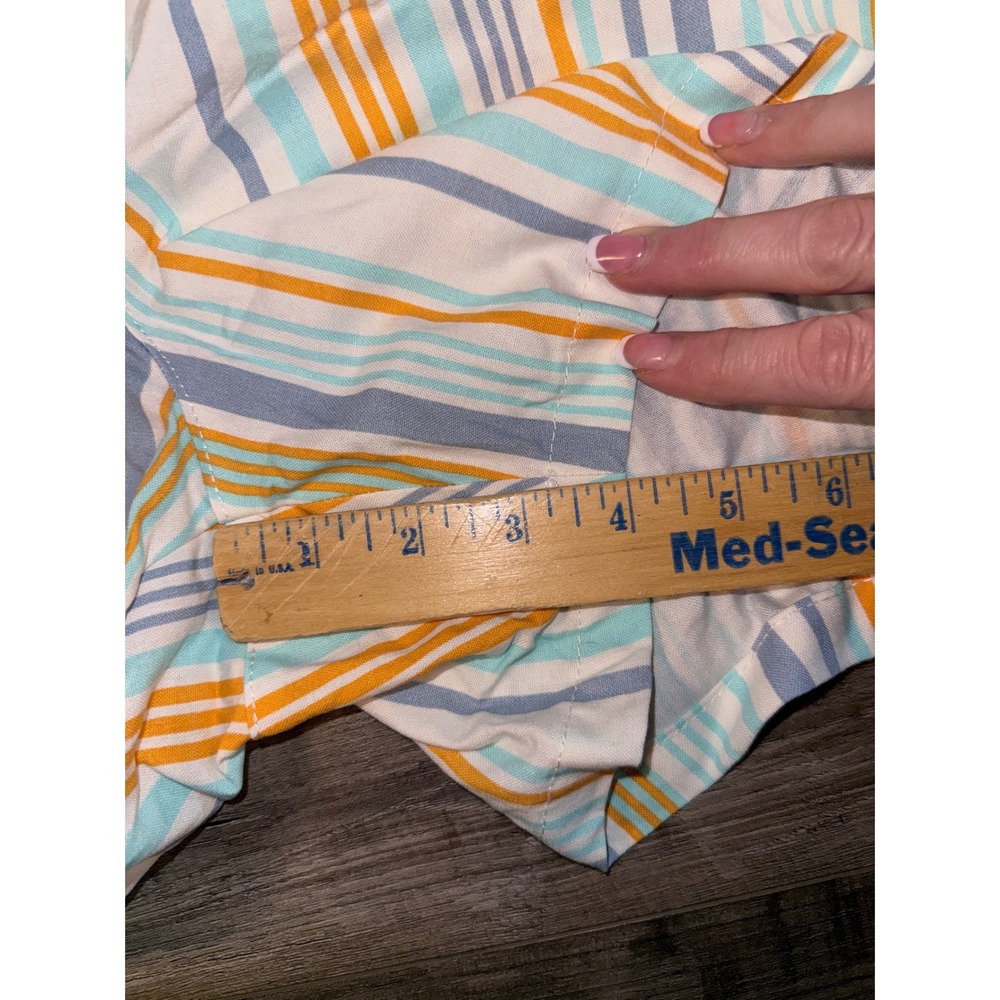 Serra Womens XL 16/18 Linen Blend Striped Shorts Blue Orange Coastal Beach - Picture 6 of 6